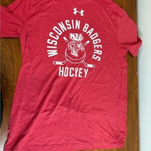 Under Armour Red Wisconsin Badgers Crew Neck T-Shirt